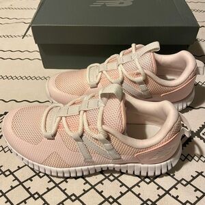 New Balance Blush and White Athletic Shoes